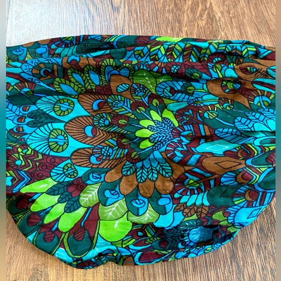 ZeBop Blue and Green Feathered Style Head Band- Small - Picture 2 of 4